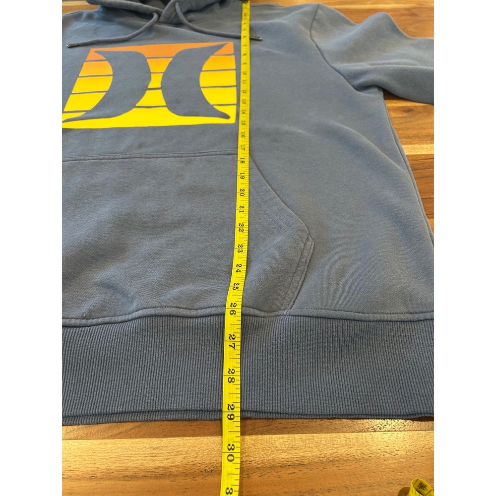Hurley Mens XL Sunset Logo Pullover Hoodie Blue Gray Fleece Sweatshirt RN100759 - Picture 5 of 7